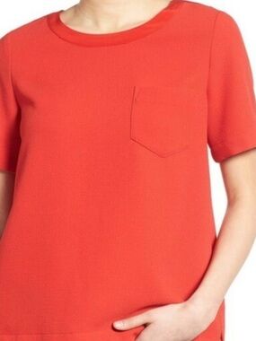 Madewell Industry Button Back Tee, Red. Size Medium